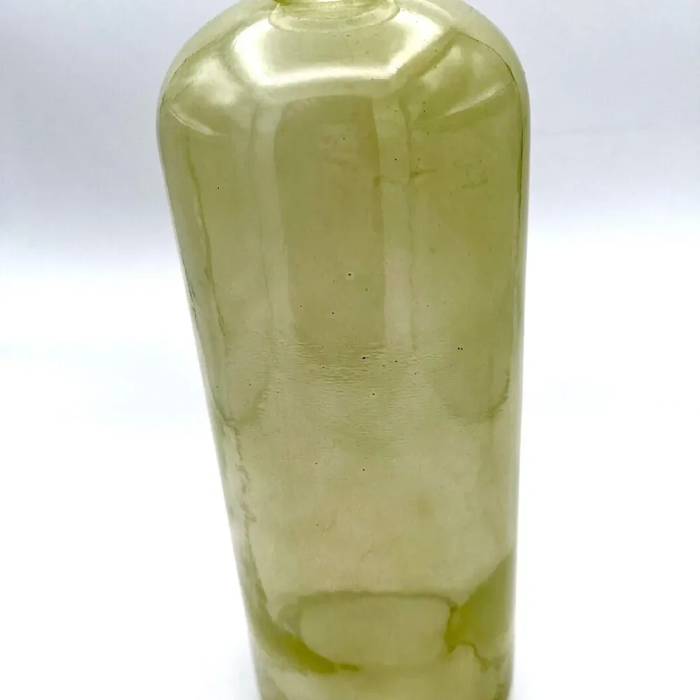 WEST ELM Designer Olive Green Glass Bottle Vase Home Decor Farmhouse Style 11.75